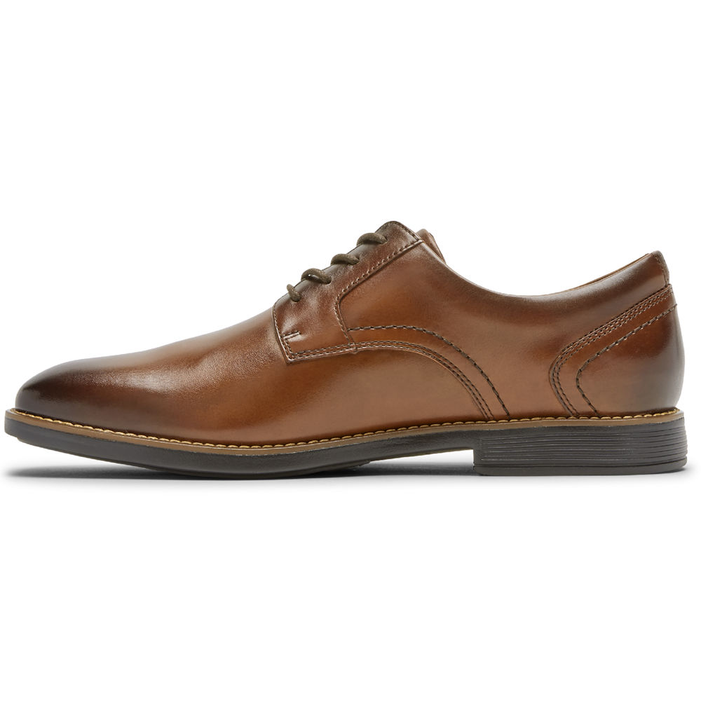 Zapatos Con Cordones Rockport Hombre Mexico - Slayter Plain Toe Shoe Marrom - EYUQF2730